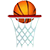 basketball hoop and ball