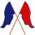 blue and red flags crossed at the poles