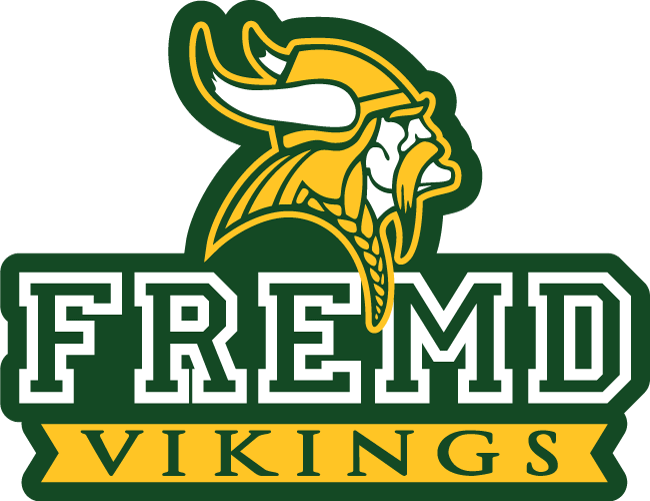 Image of a Fremd Vikings banner with the Vikings logo hovering above it 