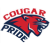 Cougar Pride logo in red and blue color