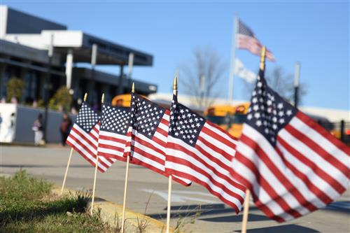 Veteran Flags at Hoffman Estates High School